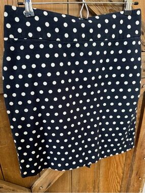 Banana Republic Navy Blue Mini Skirt with White Polka Dots